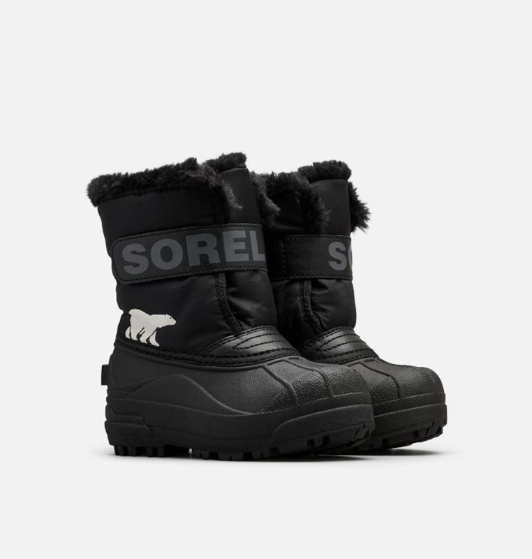 Kids Snow Boots Black - Sorel Childrens Commander™ - 763-FAZESK